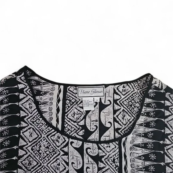 Diane Gilman 100% Silk Sleeveless Blouse Women’s Plus 3X Boho Artsy Vacation - Picture 4 of 11